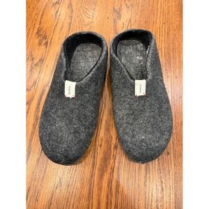 BAABUK Mel Wool Slippers Charcoal Grey Mens 10 EU 43 Felt House Shoes